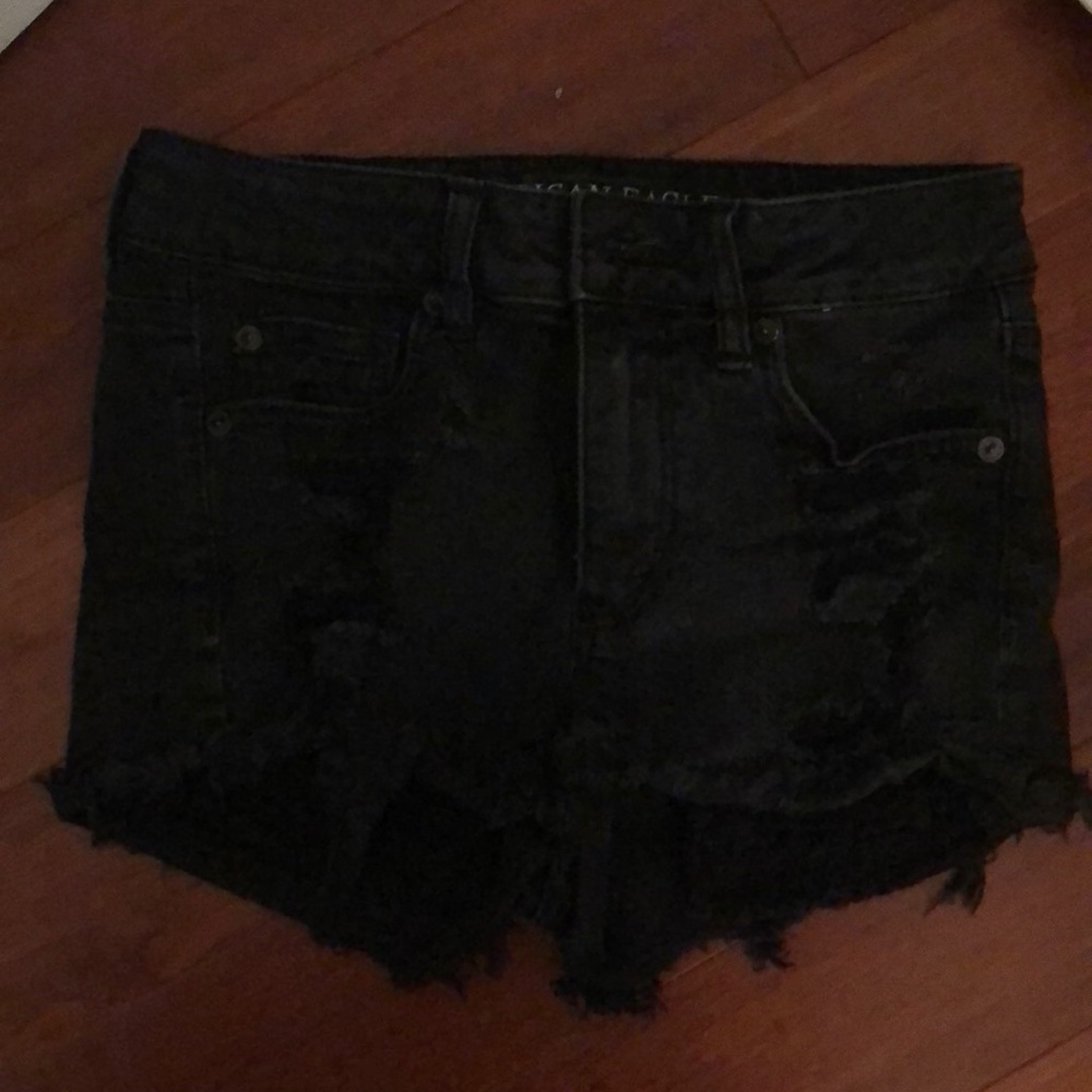 AE Black Denim Shorts